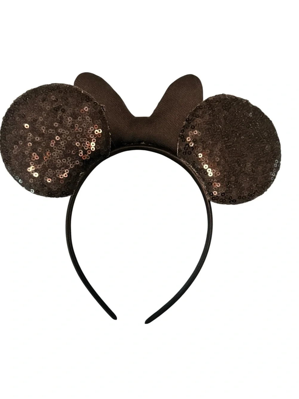 Disney Minnie Mouse Ear Ears Sequin Headband Pink Polka Dot Puffy Puffed Bow